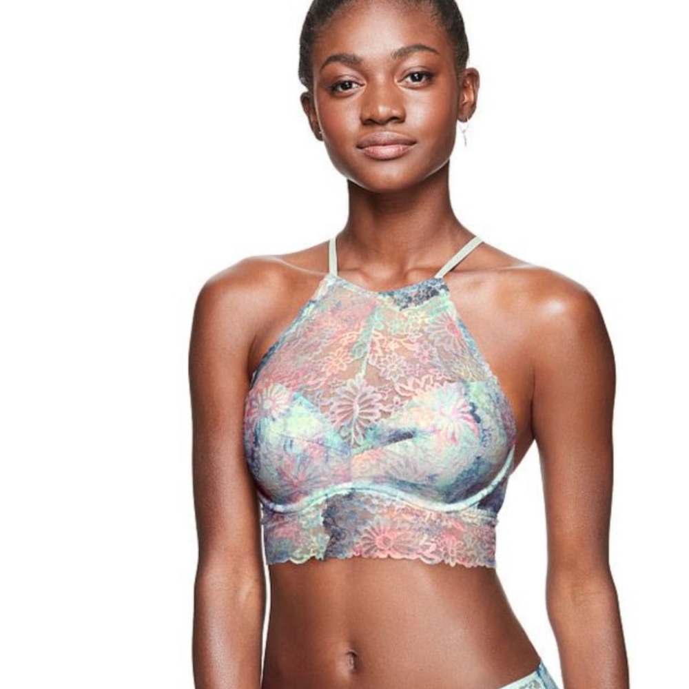 VS PINK FLORAL PASTEL HIGH NECK PUSH UP BR… - Picture 3 of 16
